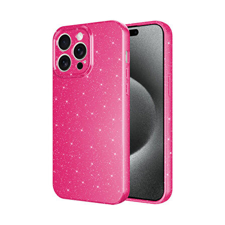 Forzacase iPhone 14 Pro uyumlu Glare Serisi Kamera Korumalı Simli Silikon Kılıf
