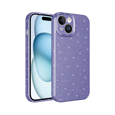 Forzacase iPhone 14 Plus uyumlu Glare Serisi Kamera Korumalı Simli Silikon Kılıf