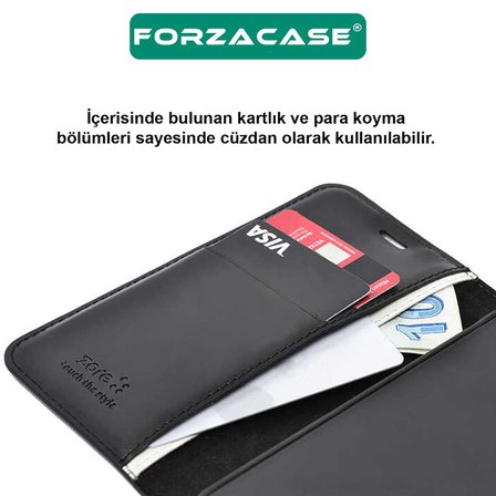Forzacase Samsung Galaxy S22 uyumlu Klasik Serisi Mıknatıs Kapaklı Standlı Cüzdan Kılıf