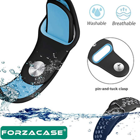 Forzacase Huawei Watch GT 3 46mm uyumlu Delikli Silikon Kordon Kayış - FC137