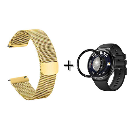 Forzacase Huawei Watch 4 Pro için Metal Mıknatıslı Kordon Kayış + Ekran Koruma Filmi - FC096