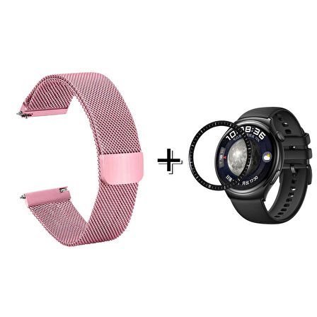 Forzacase Huawei Watch 4 Pro için Metal Mıknatıslı Kordon Kayış + Ekran Koruma Filmi - FC096