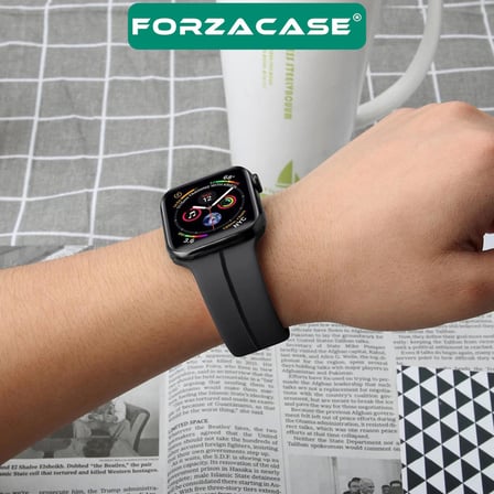Forzacase Apple Watch 9 45 mm Uyumlu Manyetik Tokalı Silikon Kordon Kayış + Ekran Koruma Filmi - FC272