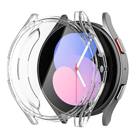 Forzacase Samsung Galaxy Watch6 44mm Önü Kapalı Ekran Korumalı Silikon Kılıf - FC010