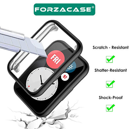 Forzacase Huawei Watch Fit 2 ile uyumlu Önü Kapalı Ekran Korumalı Silikon Kılıf - FC010