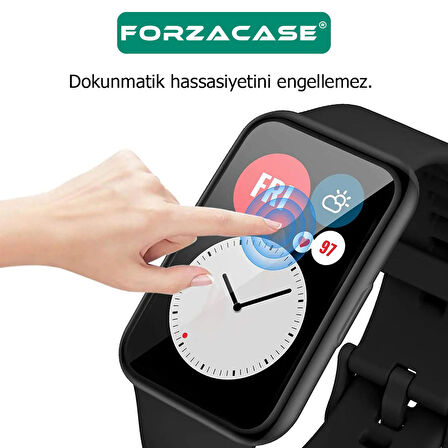 Forzacase Huawei Watch Fit 2 ile uyumlu Önü Kapalı Ekran Korumalı Silikon Kılıf - FC010