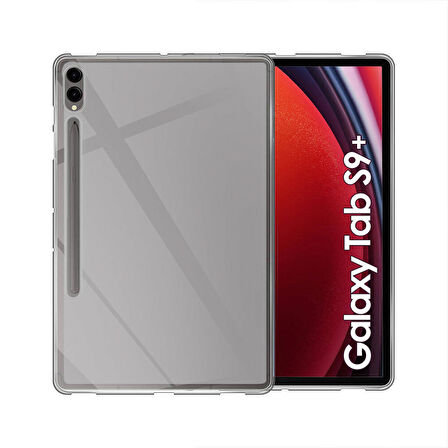 Forzacase Samsung Galaxy Tab S9 Plus 12.4 inch ile uyumlu Silikon Kılıf Buzlu Şeffaf - FC013