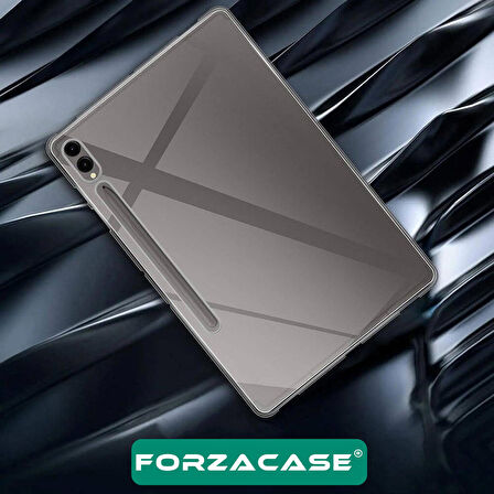 Forzacase Samsung Galaxy Tab S9 Plus 12.4 inch ile uyumlu Silikon Kılıf Buzlu Şeffaf - FC013