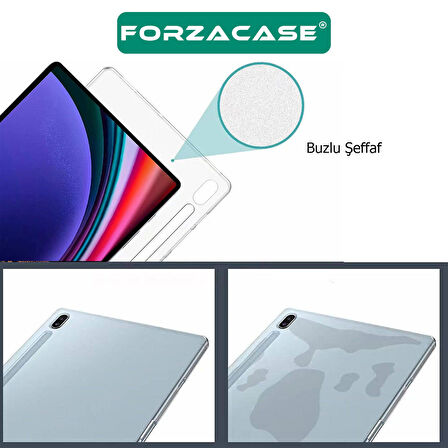 Forzacase Samsung Galaxy Tab S9 FE Plus 12.4 inch X610 ile uyumlu Silikon Kılıf Buzlu Şeffaf - FC013