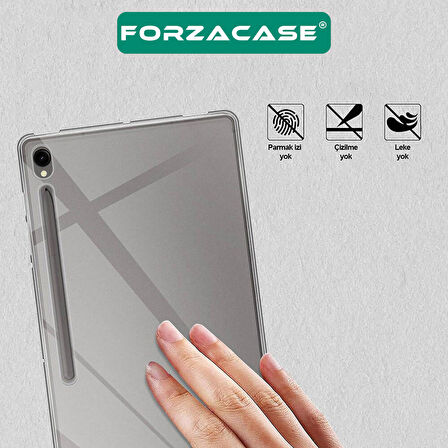 Forzacase Samsung Galaxy Tab S9 X710 için Silikon Kılıf + Temperli Cam Ekran Koruyucu   - FC013