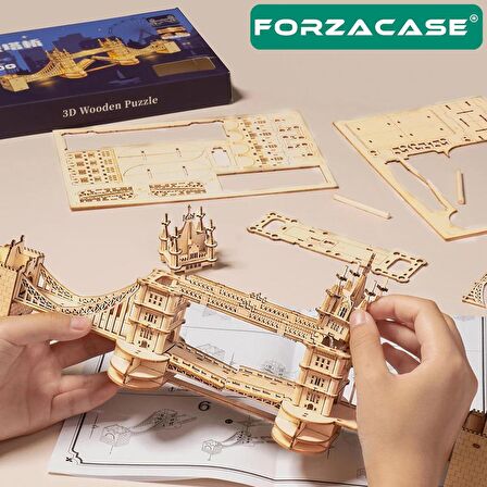 Forzacase 3 Boyutlu Ahşap Mekanik Panda 3D Bulmaca Puzzle Yapboz 43 Parça - FC334