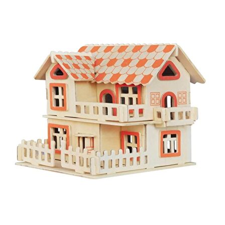 Forzacase 3 Boyutlu Ahşap Mekanik Avrupa Villaları 3D Bulmaca Puzzle Yapboz 17 cm - FC334