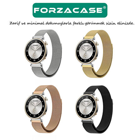 Forzacase 18 mm Akıllı Saatler için Metal Mıknatıslı Kordon Kayış - FC356