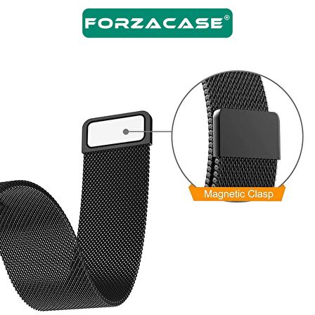 Forzacase 18 mm Akıllı Saatler için Metal Mıknatıslı Kordon Kayış - FC356