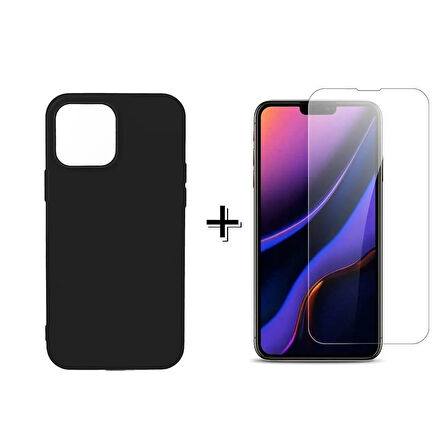 Forzacase iPhone 13 Pro Liquid İçi Kadife Lansman Silikon Kılıf + Temperli Cam Ekran Koruyucu