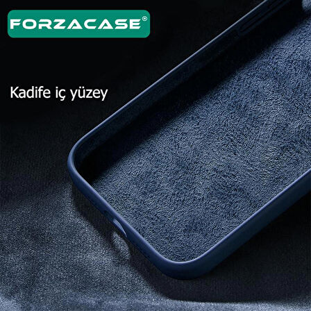 Forzacase iPhone 15 Liquid İçi Kadife Lansman Silikon Kılıf + Temperli Cam Ekran Koruyucu