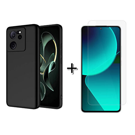 Forzacase Xiaomi Mi 13T Liquid İçi Kadife Lansman Silikon Kılıf + Temperli Cam Ekran Koruyucu