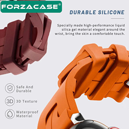 Forzacase Apple Watch 8 45 mm ile uyumlu Hermes Silikon Kordon Kayış - FC379