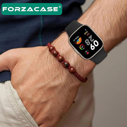 Forzacase Xiaomi Redmi Watch 4 ile uyumlu Silikon Kordon Kayış + Ekran Koruma Filmi - FC395
