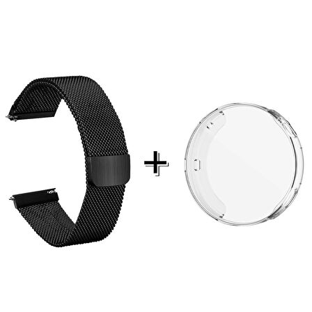 Forzacase Huawei Watch GT4 41mm Metal Mıknatıslı Kordon Kayış + Ekran Korumalı Silikon Kılıf - FC356