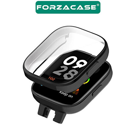 Forzacase Xiaomi Redmi Watch 3 ile uyumlu Önü Kapalı Ekran Korumalı Silikon Kılıf - FC010