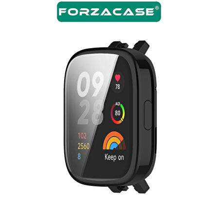 Forzacase Xiaomi Redmi Watch 3 ile uyumlu Önü Kapalı Ekran Korumalı Silikon Kılıf - FC010
