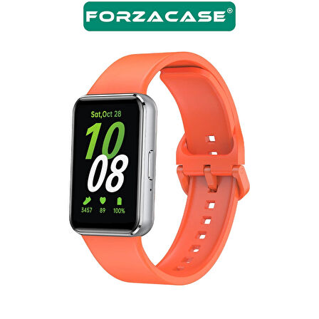 Forzacase Samsung Galaxy Fit 3 ile uyumlu Silikon Kordon Kayış + Ekran Koruma Filmi - FC440