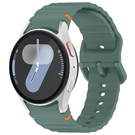Forzacase Samsung Galaxy Watch 5 Pro 45mm ile uyumlu Wavy Style Tokalı Silikon Kordon Kayış - FC1101