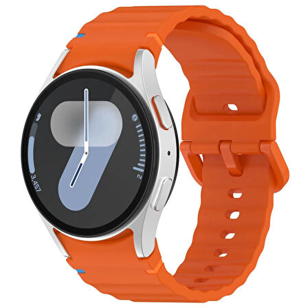 Forzacase Samsung Watch 6 Classic 43mm ile uyumlu Wavy Style Tokalı Silikon Kordon Kayış - FC1101