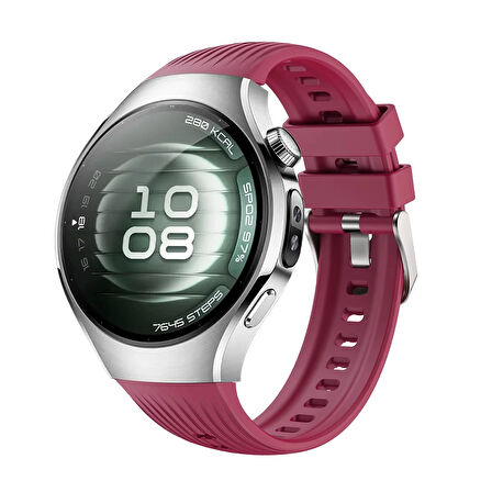 Forzacase Huawei Watch 5 46mm LTE ile uyumlu Özel Tasarım Çizgili Tokalı Silikon Kordon Kayış FC1102
