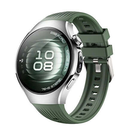 Forzacase Huawei Watch 5 46mm LTE ile uyumlu Özel Tasarım Çizgili Tokalı Silikon Kordon Kayış FC1102