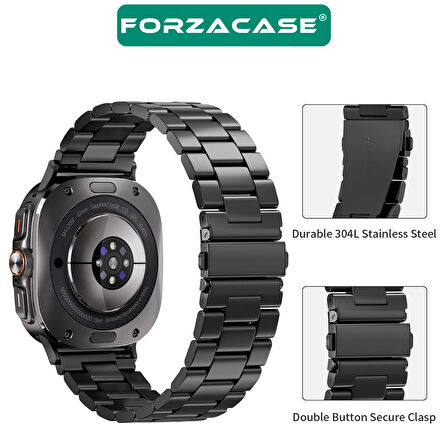 Forzacase Samsung Galaxy Watch 8 Classic ile uyumlu Metal Baklalı Kordon Kayış - FC1106