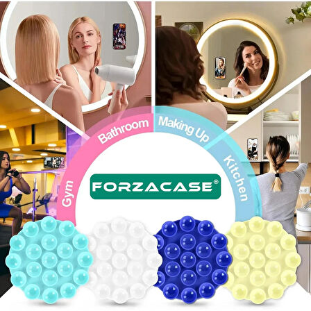 Forzacase Çift Taraflı Silikon Vakumlu Eller Serbest Cep Telefon Tutacağı Yuvarlak - FC1108