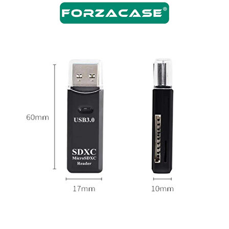 Forzacase 2in1 USB 3.0 Kart Okuyucu SD / Micro SD / TF Çevirici - FC1114