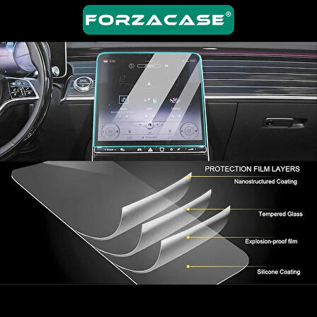 Forzacase 2in1 Tesla Model Y New Juniper Navigasyon Multimedya uyumlu Nano Ekran Koruyucu Film - FC1118