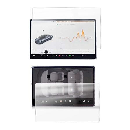 Forzacase 2in1 Tesla Model Y New Juniper Temperli Kırılmaz Cam Ekran Koruyucu - FC1119
