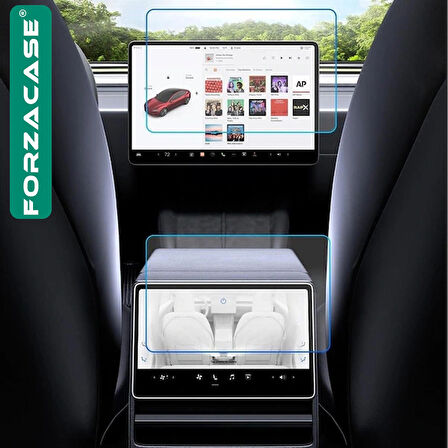 Forzacase 2in1 Tesla Model Y New Juniper Temperli Kırılmaz Cam Ekran Koruyucu - FC1119