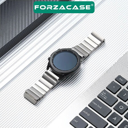 Forzacase Huawei Watch GT 6 Pro 46mm ile uyumlu Balık Sırtı Paslanmaz Çelik Kordon - FC1120