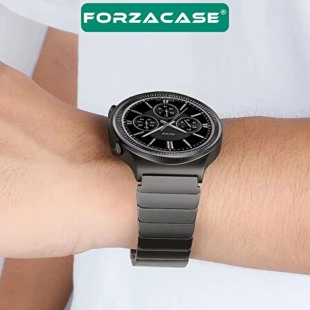 Forzacase Huawei Watch GT 6 Pro 46mm ile uyumlu Balık Sırtı Paslanmaz Çelik Kordon - FC1120