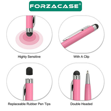 Forzacase Universal Telefon Tablet iPad 2in1 Tükenmez ve TouchPen Dokunmatik Kalem - FC1122