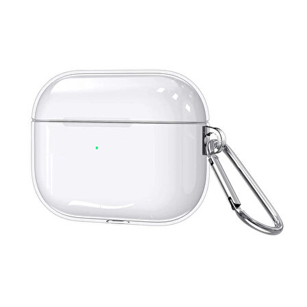 Forzacase Airpods Pro 3 uyumlu Şeffaf Anahtar Askılıklı Bluetooth Kulaklık Kılıfı - FC1124