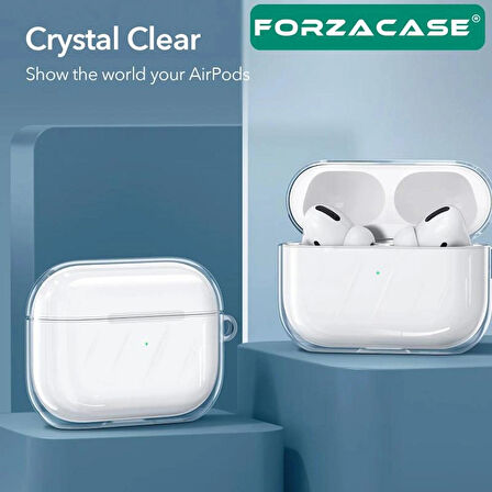 Forzacase Airpods Pro 3 uyumlu Şeffaf Anahtar Askılıklı Bluetooth Kulaklık Kılıfı - FC1124