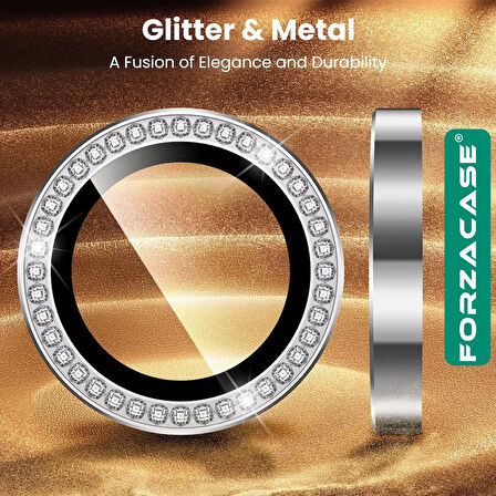 Forzacase iPhone 17 Pro Max ile uyumlu Elmas Taşlı Kamera Camı Lens Koruyucu Halka Seti - FC1126