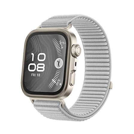 Forzacase Huawei Watch Fit 4 / Fit 4 Pro ile uyumlu Wave Desen Hasır Örgü Cırtlı Kordon Kayış-FC1127