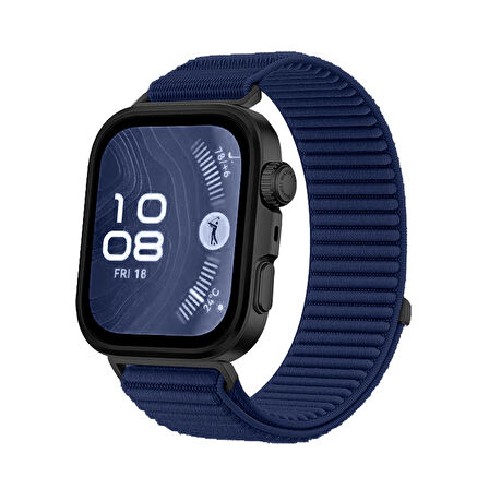 Forzacase Huawei Watch Fit 4 / Fit 4 Pro ile uyumlu Wave Desen Hasır Örgü Cırtlı Kordon Kayış-FC1127