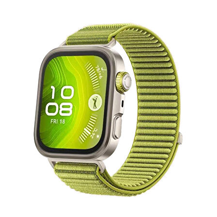 Forzacase Huawei Watch Fit 4 / Fit 4 Pro ile uyumlu Wave Desen Hasır Örgü Cırtlı Kordon Kayış-FC1127