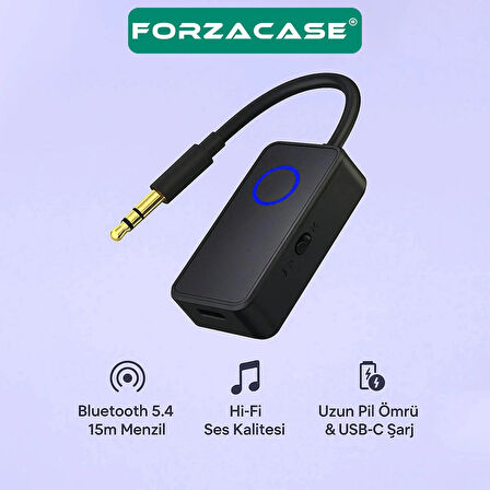 Forzacase TV, Araç, Bilgisayar Uyumlu 2in1 Aux Bluetooth 5.4 Kablosuz Ses Adaptörü - FC1130