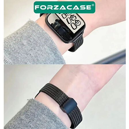 Forzacase Apple Watch 11 46mm ile uyumlu D Mıknatıslı İnce Metal Hasır Kordon Kayış - FC1139