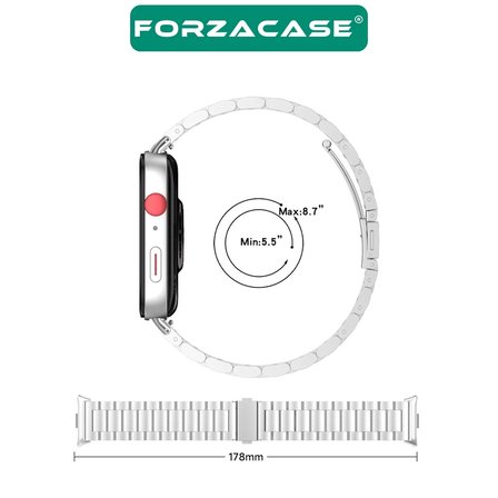 Forzacase Huawei Watch Fit 5 / Fit 5 Pro ile uyumlu Metal Baklalı Kordon Kayış - FC1148