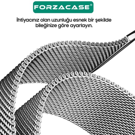 Forzacase Xiaomi Redmi Watch 6 Active ile uyumlu Metal Mıknatıslı Manyetik Kordon Kayış - FC1150